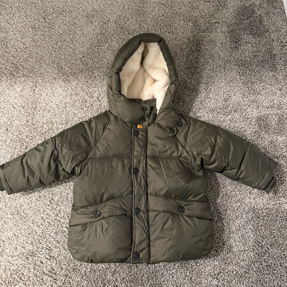 Zara Kids Olive Puffer Jacket